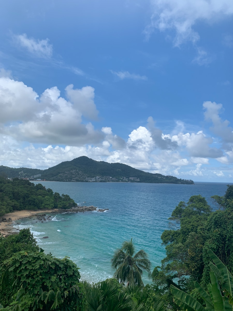 a view of the ocean from a hill